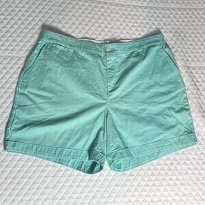 Lane Bryant NWT Women’s Sz 16 Teal Shorts Flat Front Chino - Retail $60